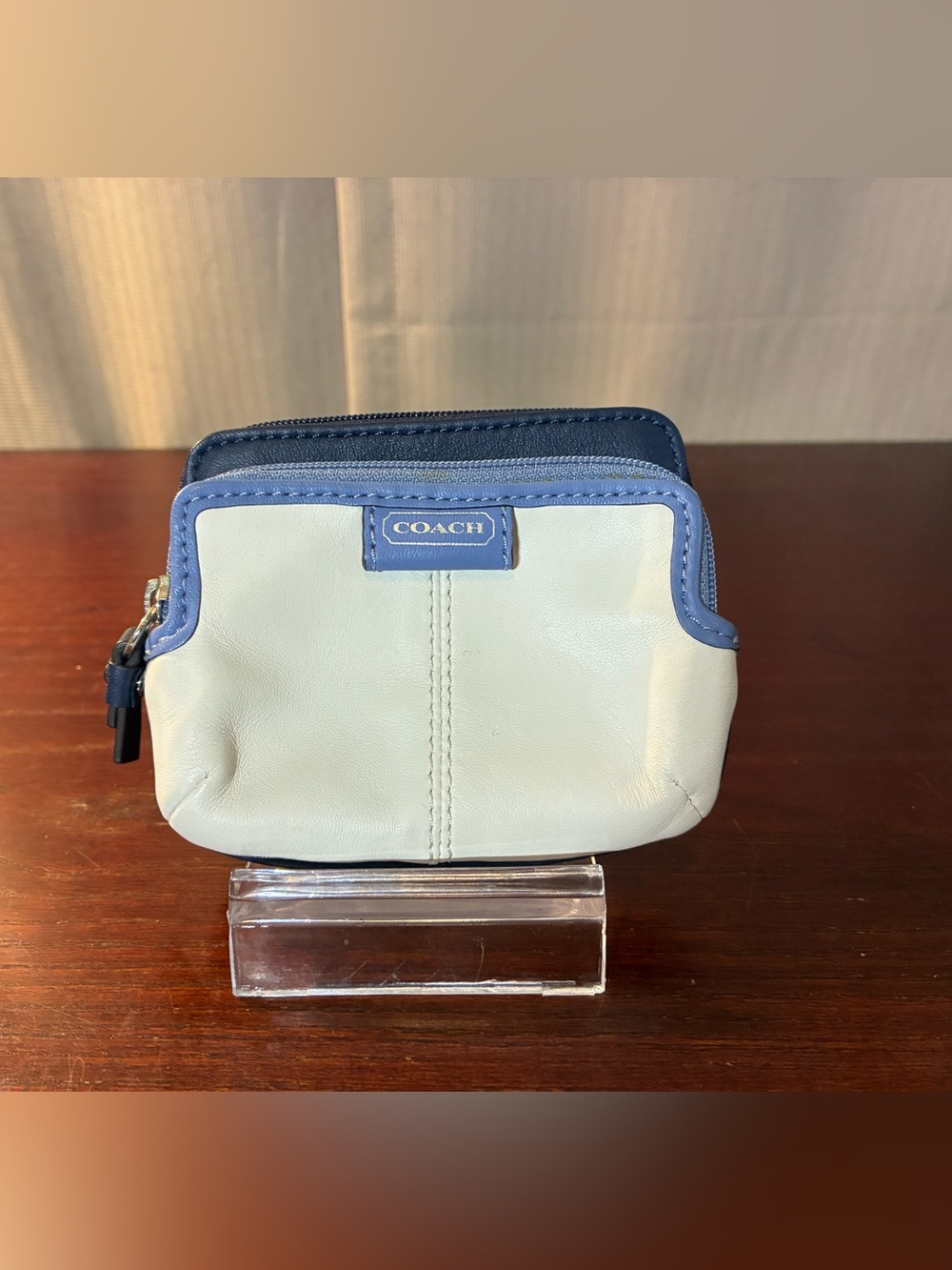 Coach Duel Zipper Color-block Mini Wallet